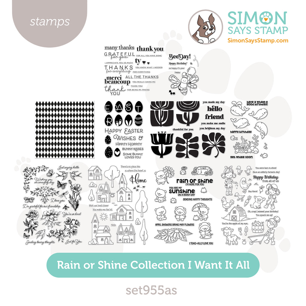 Simon Says Stamp Rain or Shine Collection I Want It All Stamps set955as