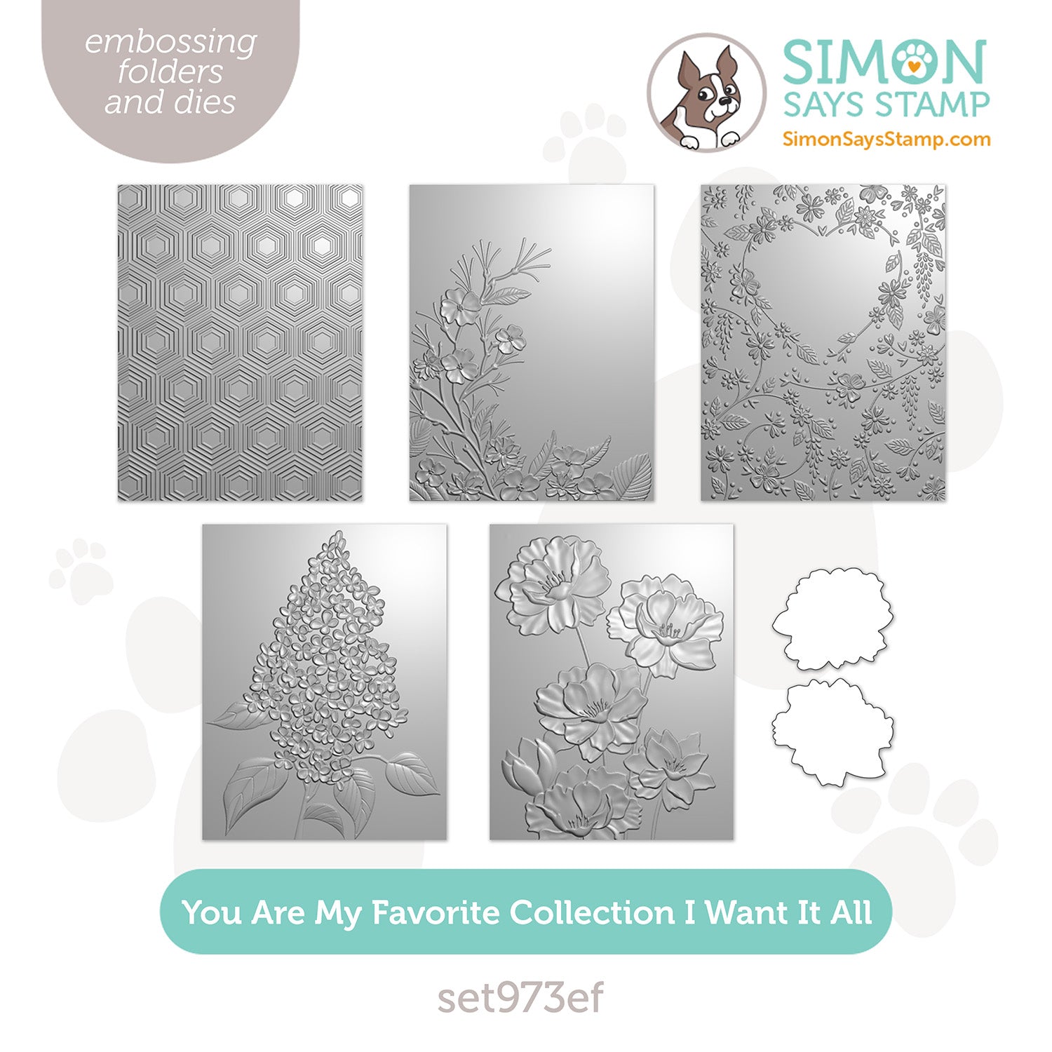 Simon Says Stamp You Are My Favorite Collection I Want It All Embossing Folders set973ef