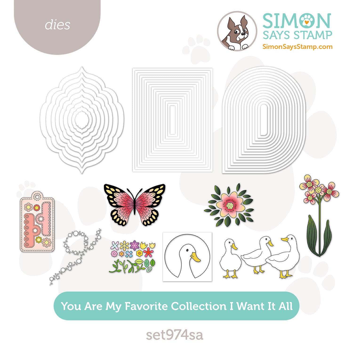 Simon Says Stamp You Are My Favorite Collection I Want It All Stand-Alone Dies set974sa