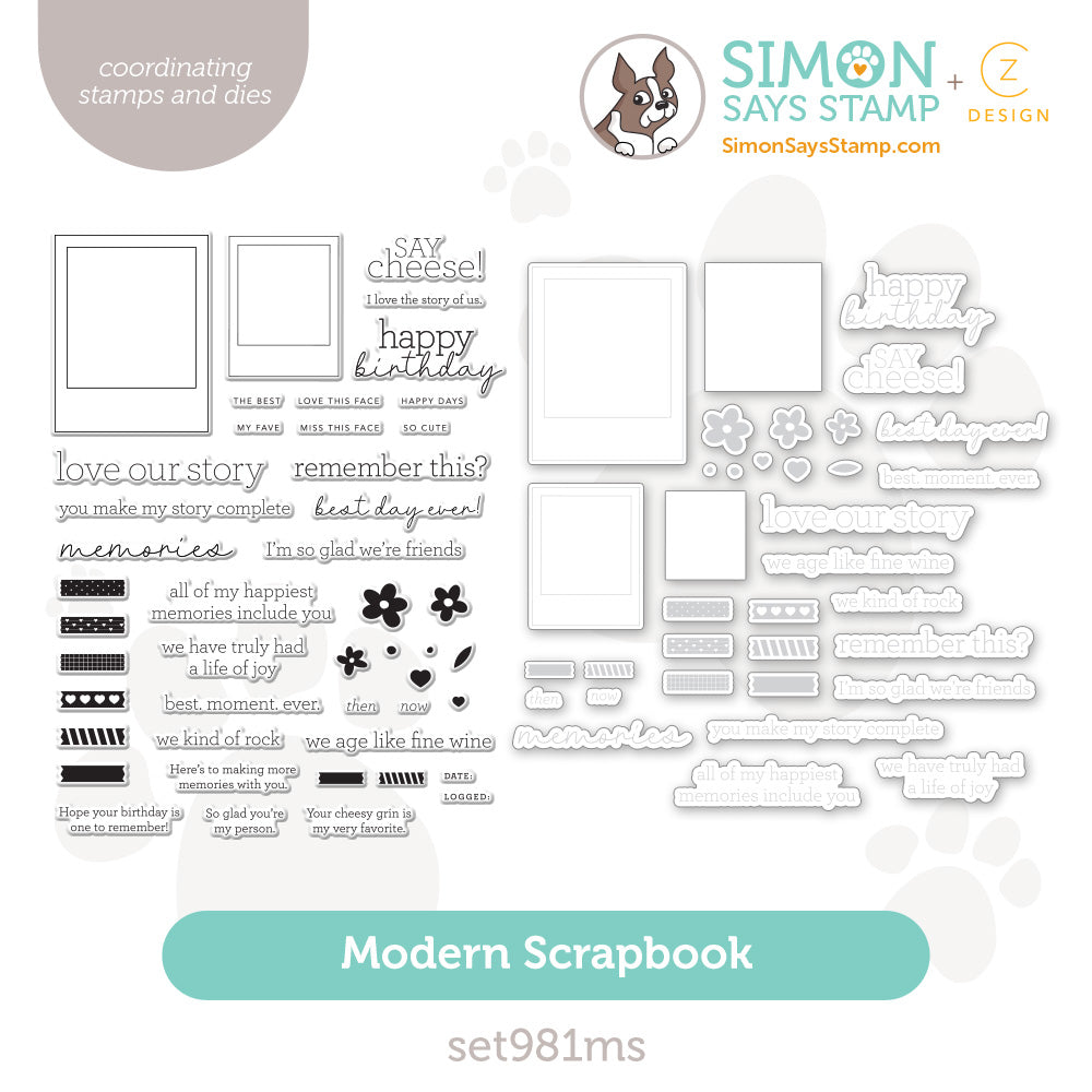 CZ Design Stamps And Dies Modern Scrapbook set981ms