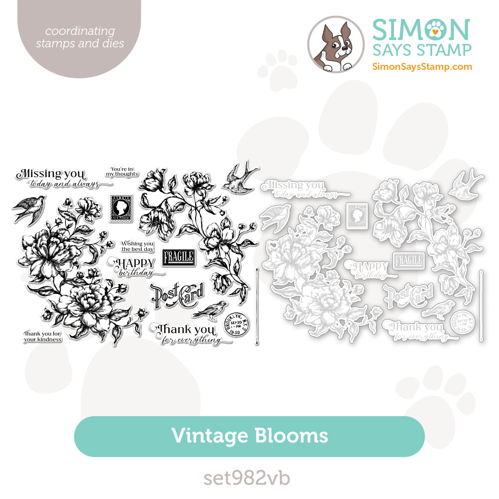 Simon Says Stamps and Dies Vintage Blooms set982vb Moments in Time