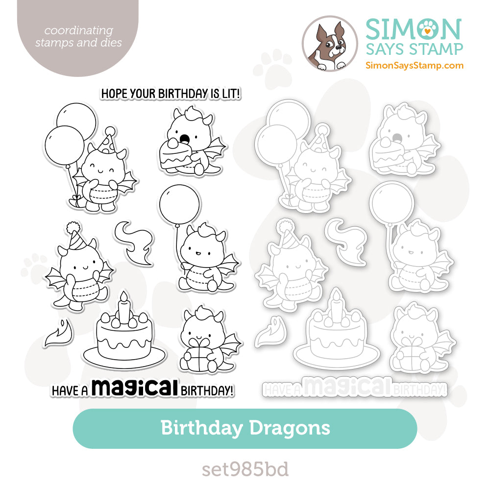 Simon Says Stamps and Dies Birthday Dragons set985bd Moments in Time