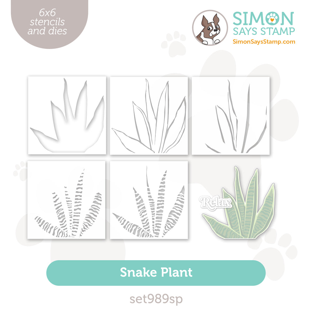 Simon Says Stamp Stencils and Dies Snake Plant set989sp Moments in Time