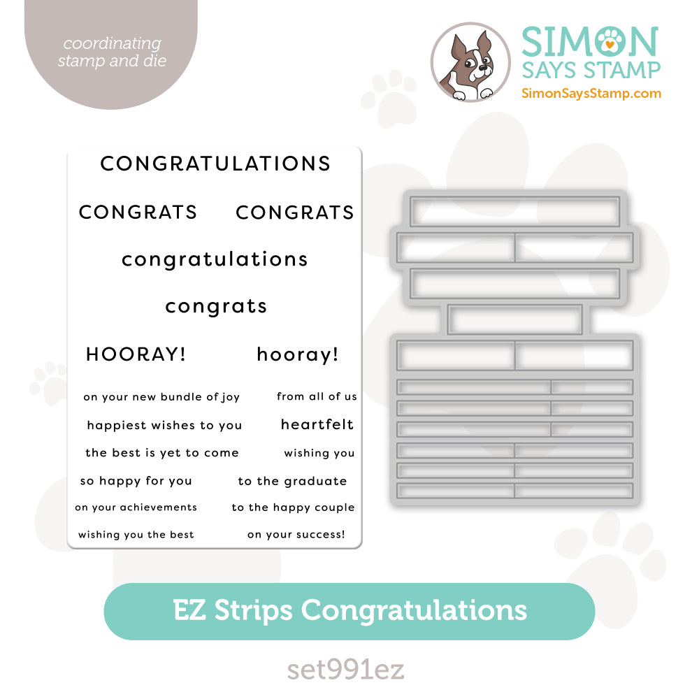 Simon Says Stamps and Dies EZ Strips Congratulations set991ez Moments in Time