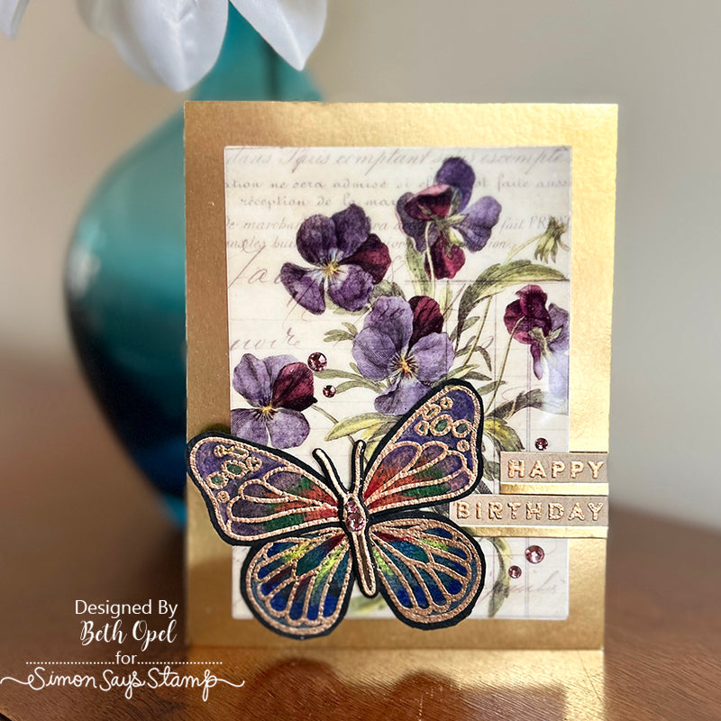 Simon Says Stamp Mix and Match Butterflies Duo and Greetings Wafer Dies 1013sdc Splendor Birthday Card