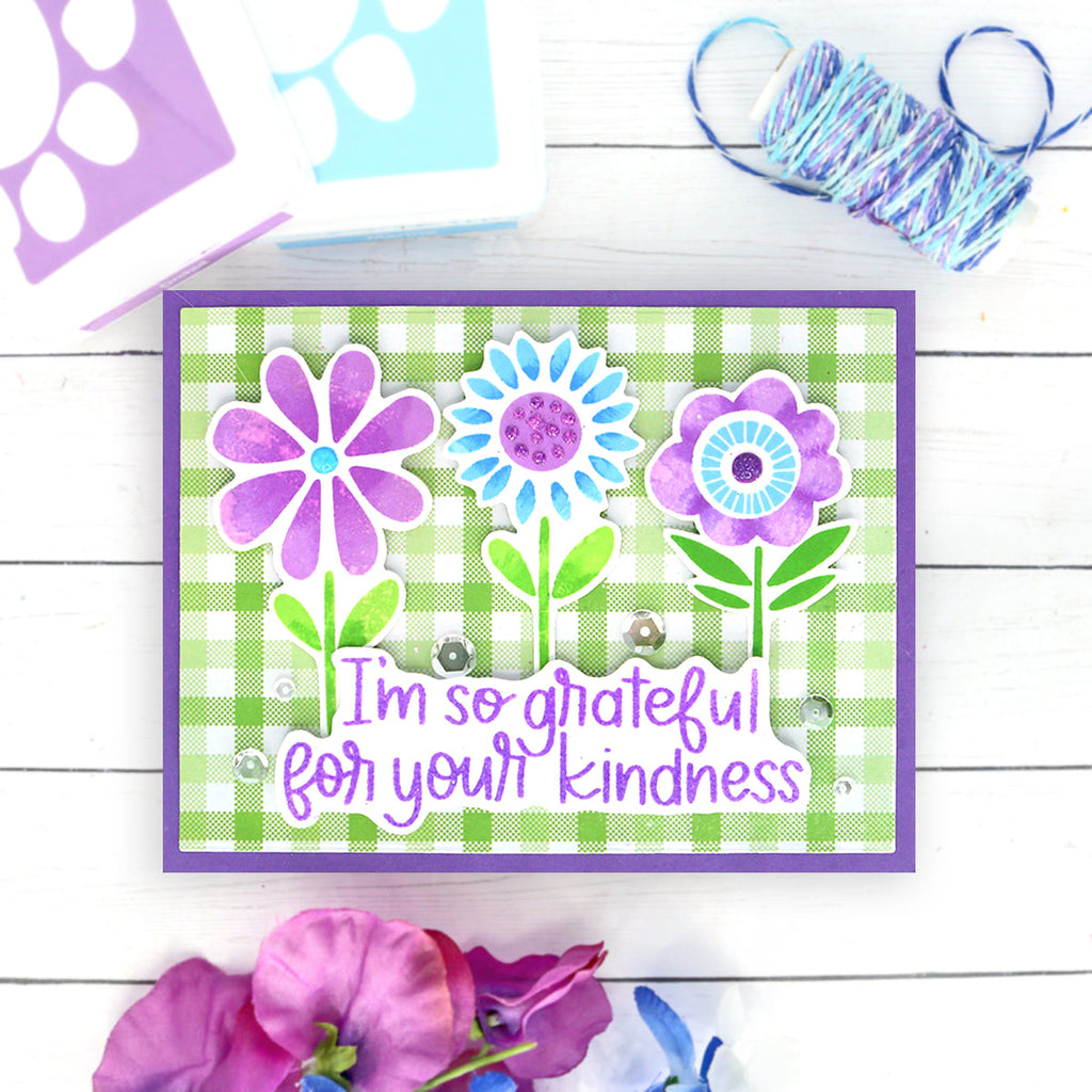 Simon Says Stamps and Dies Flower Happy set649fh Thank You Card | color-code:ALT01