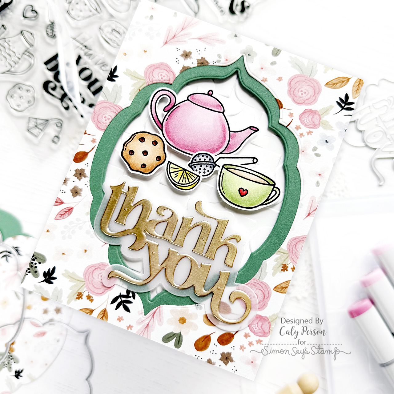 Simon Says Stamps and Dies Best-Teas set1020bt Thank You Card | color-code:ALT16