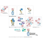set of inspiration ideas with Blooming Mood stamp die and stencil set