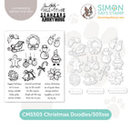 christmas doodles dies set plus red rubber stamp set