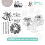 bundle of stamps plus dies that cut out outlines department store wreath bells holly setds26