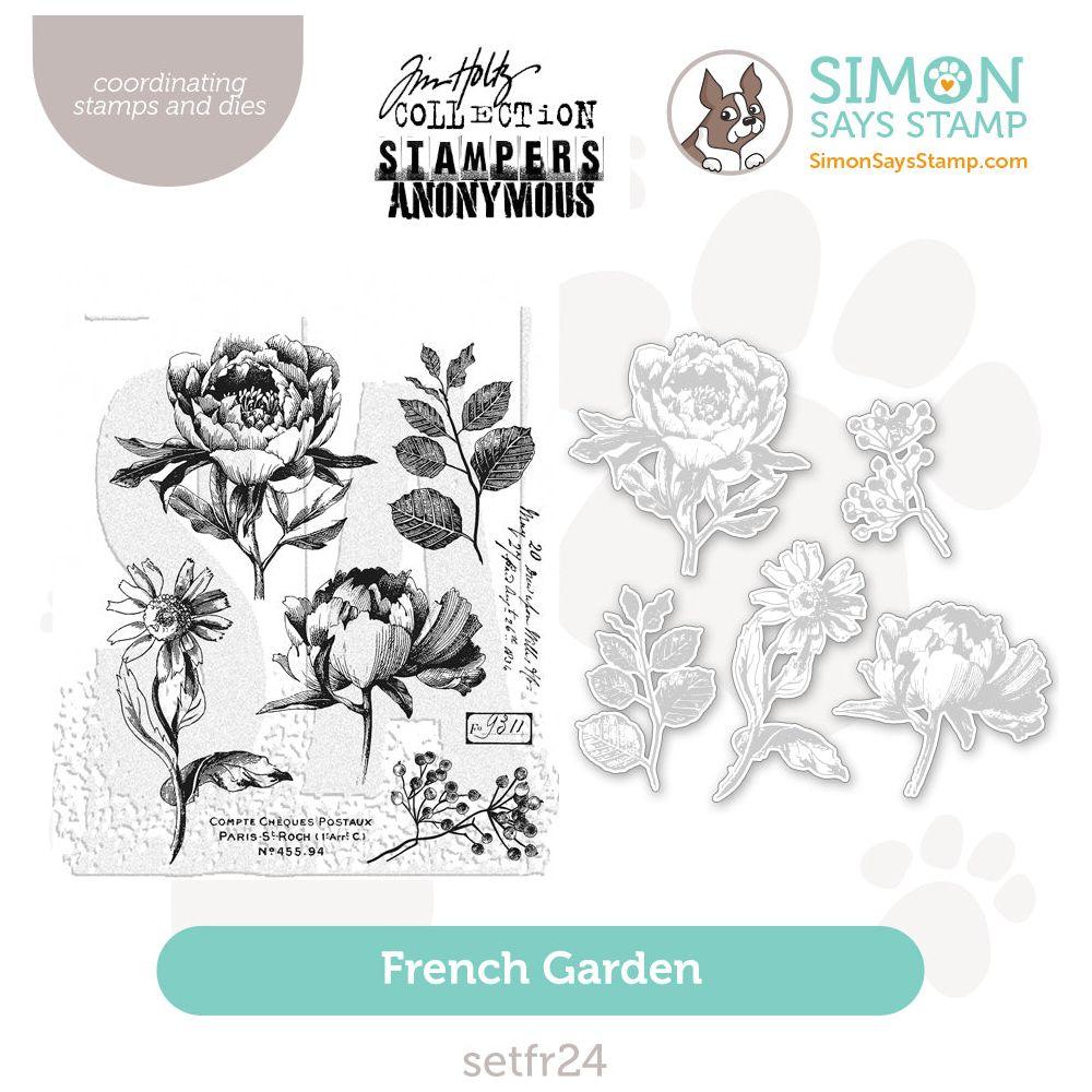 Tim Holtz French Garden Cling Stampo Set and Simon Says Stamp Coordinating Die Set Tim Holtz French Garden Cling Stampo Set and Simon Says Stamp Coordinating Die Set