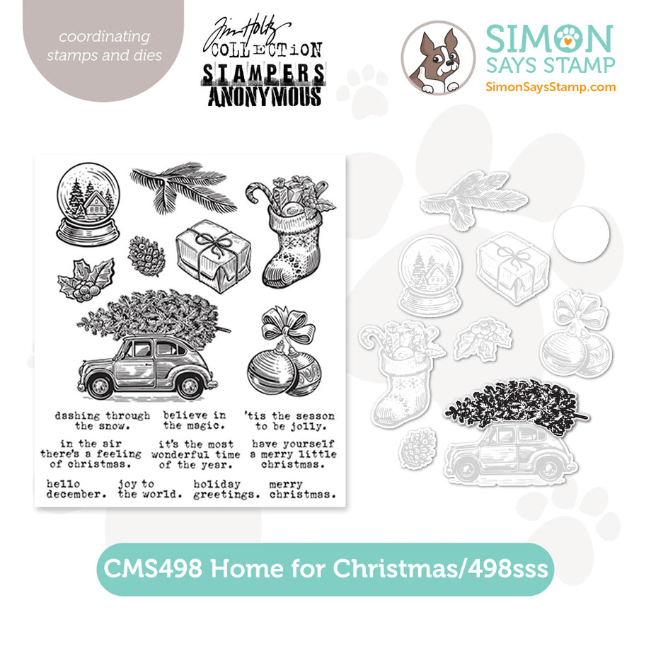 Tim Holtz Home For Christmas Stamps with Simon Says Stamp Dies Bundle