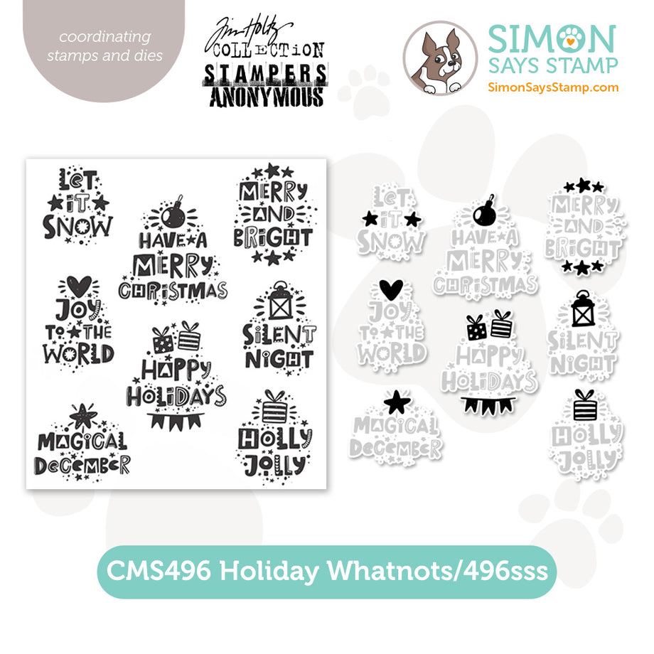 Tim Holtz Holiday Whatnots Stamps with Simon Says Stamp Dies Bundle se