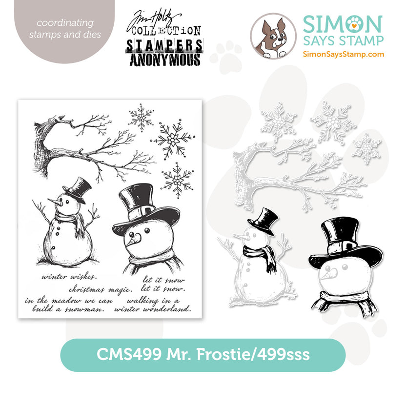 Tim Holtz Mr Frostie Cling Stamp and Coordinating Die set Tim Holtz Mr Frostie Cling Stamp and Coordinating Die set