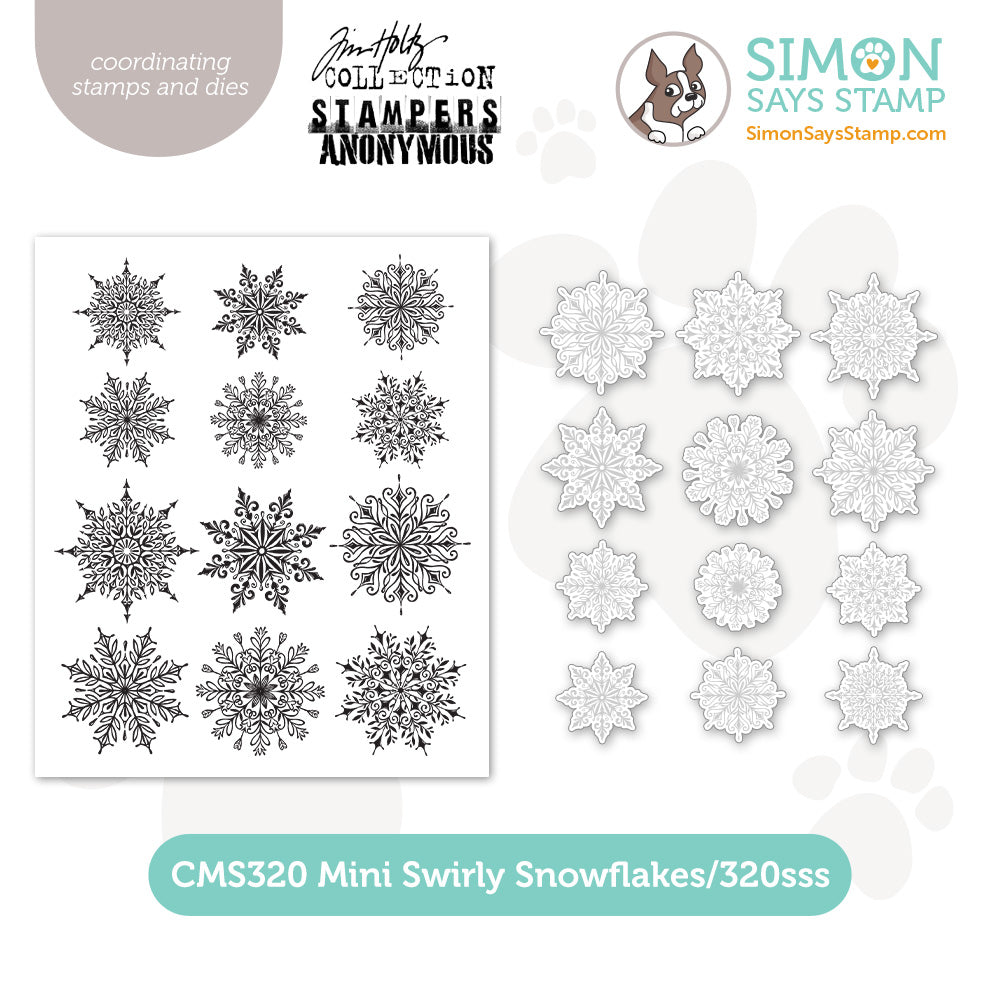 stamps plus dies to cut out 12 snowflake outlines setmf26