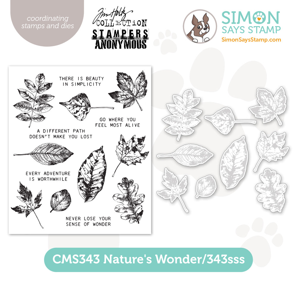 Tim Holtz Nature's Wonder Stamps with Simon Says Stamp Dies Bundle setnw25