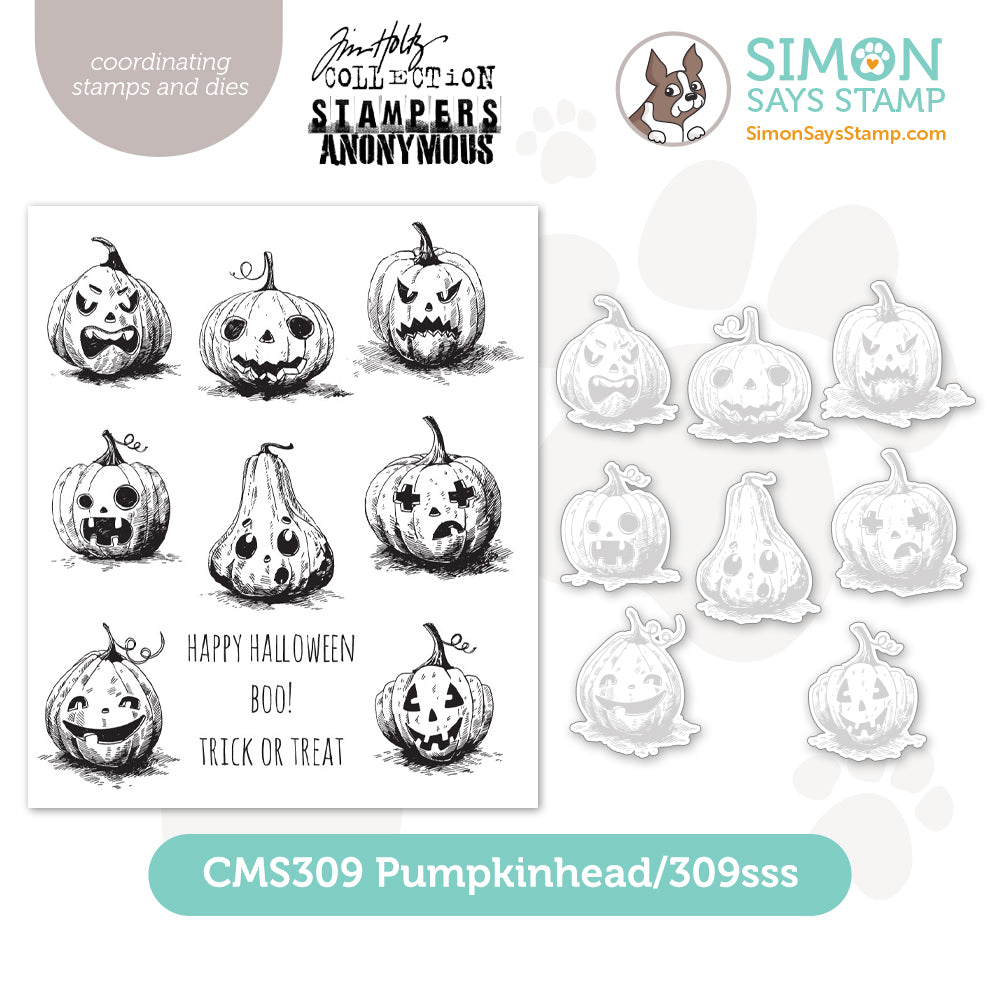 Tim Holtz Pumpkinhead Stamps with Simon Says Stamp Dies Bundle setph25