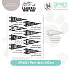 Tim Holtz Pennants Stamps with Simon Says Stamps Dies Bundle setpn24