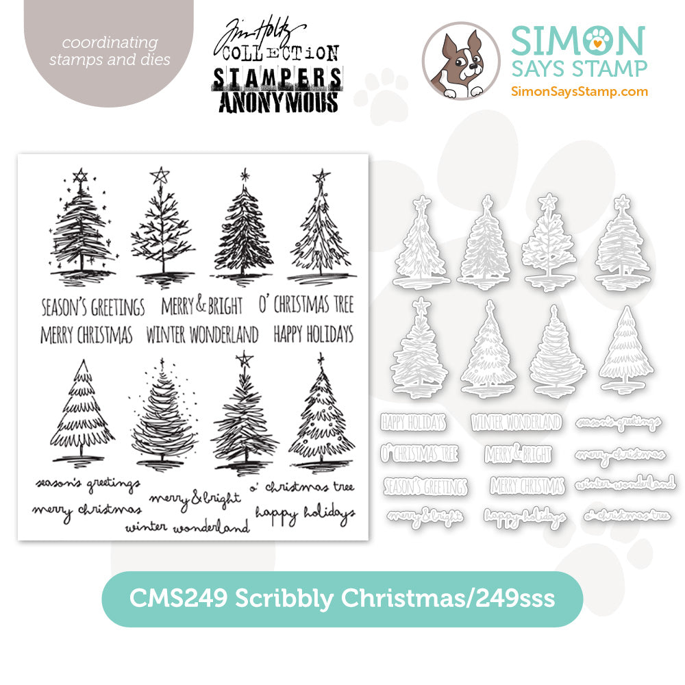 Simon Says Stamp Scribbly Christmas Wafer Dies 249sss