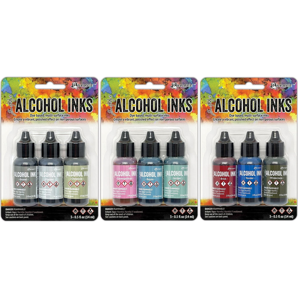Tim Holtz Alcohol Ink Set Of 9 Ranger Bundle in packs