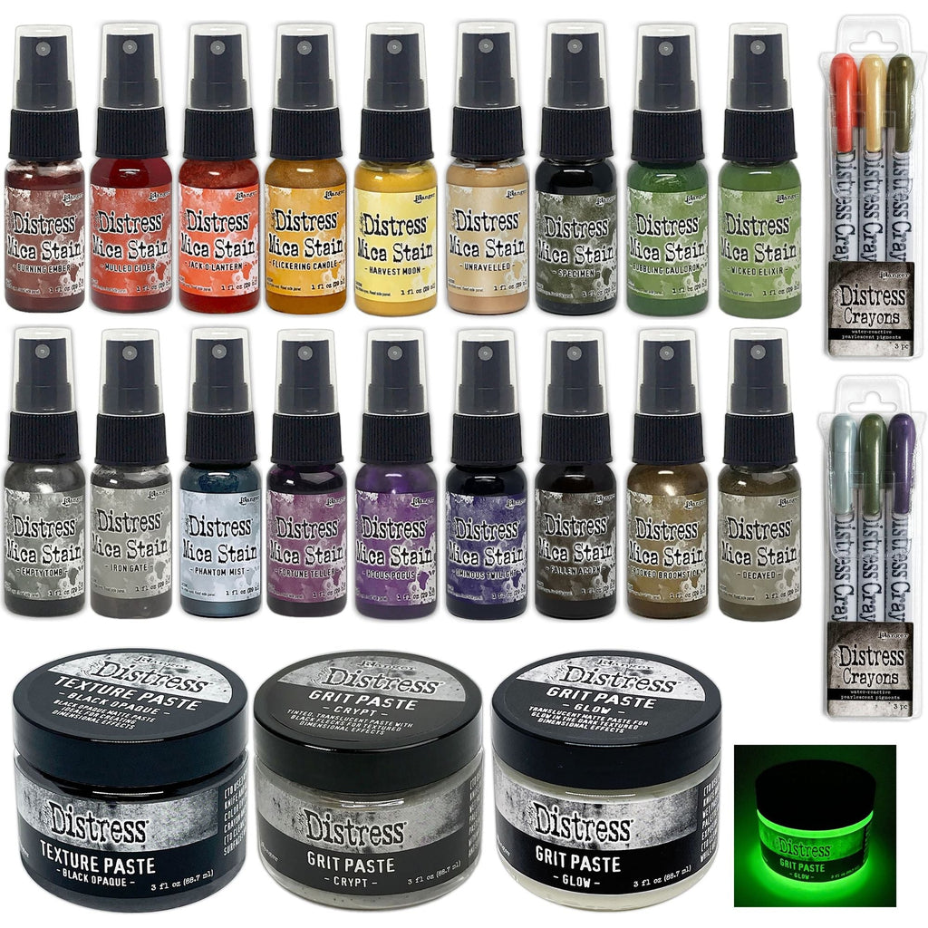 Tim Holtz Distress Halloween Mica Stains Crayons And Pastes Bundle