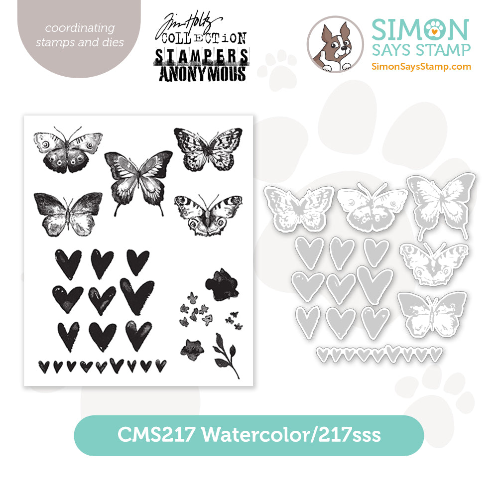 Tim Holtz Watercolor Stamps with Simon Says Stamp Dies Bundle setwc24