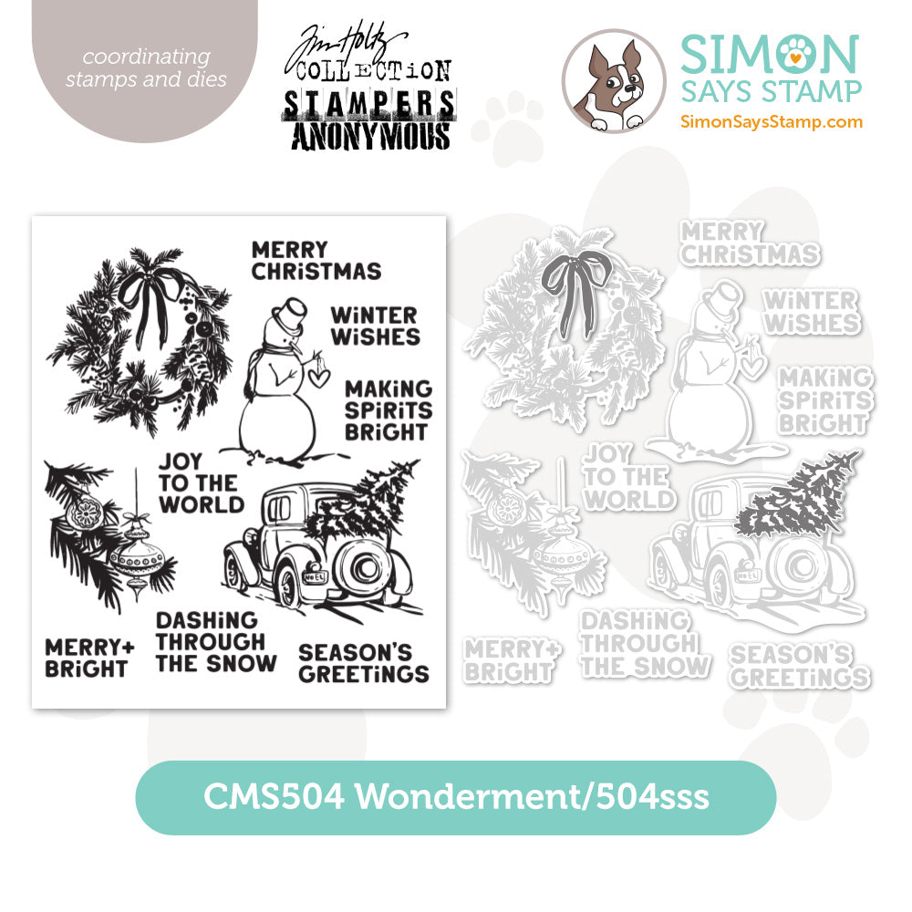 PREORDER Tim Holtz Wonderment Stamps with Simon Says Stamp Dies Bundle setwo26