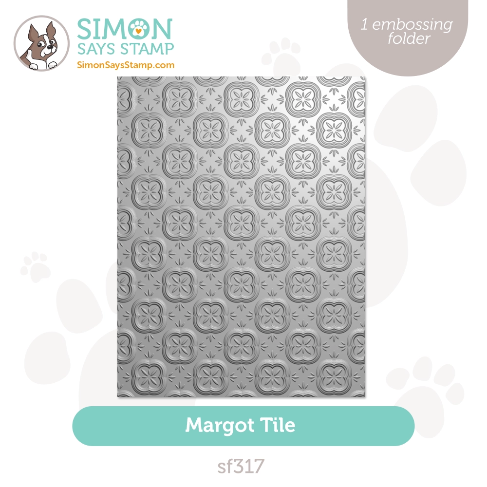Simon Says Stamp Embossing Folder Margot Tile sf317 Just A Note