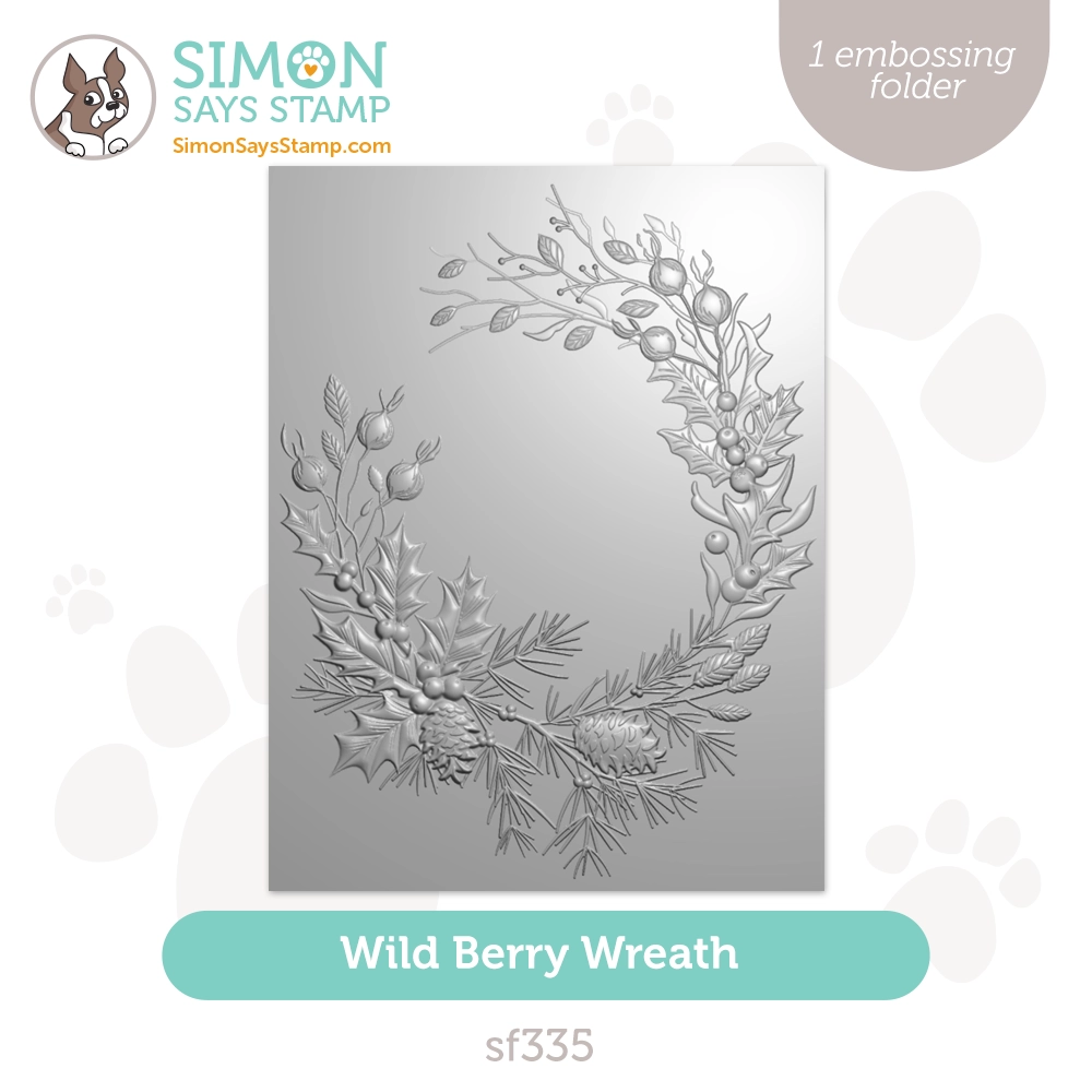 Simon Says Stamp Embossing Folder Wild Berry Wreath sf335 Stamptember