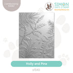 Simon Says Stamp Embossing Folder Holly And Pine sf340 All The Joy