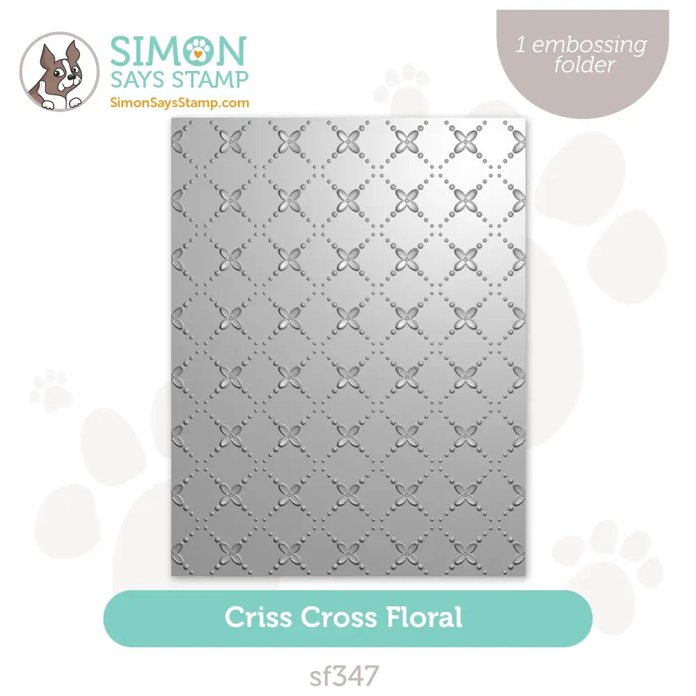 Simon Says Embossing Folder Criss Cross Floral sf347