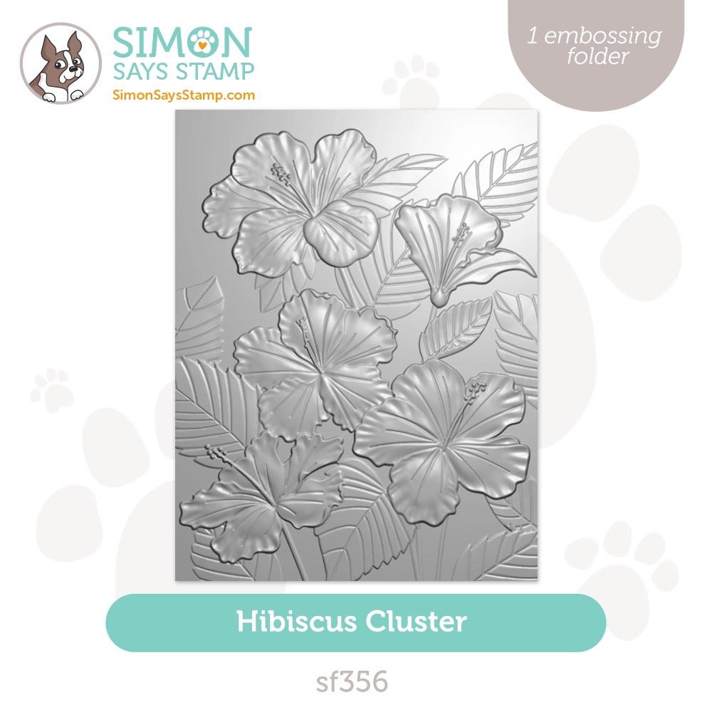 Simon Says Stamp Embossing Folder Hibiscus Cluster sf356 Stamptember
