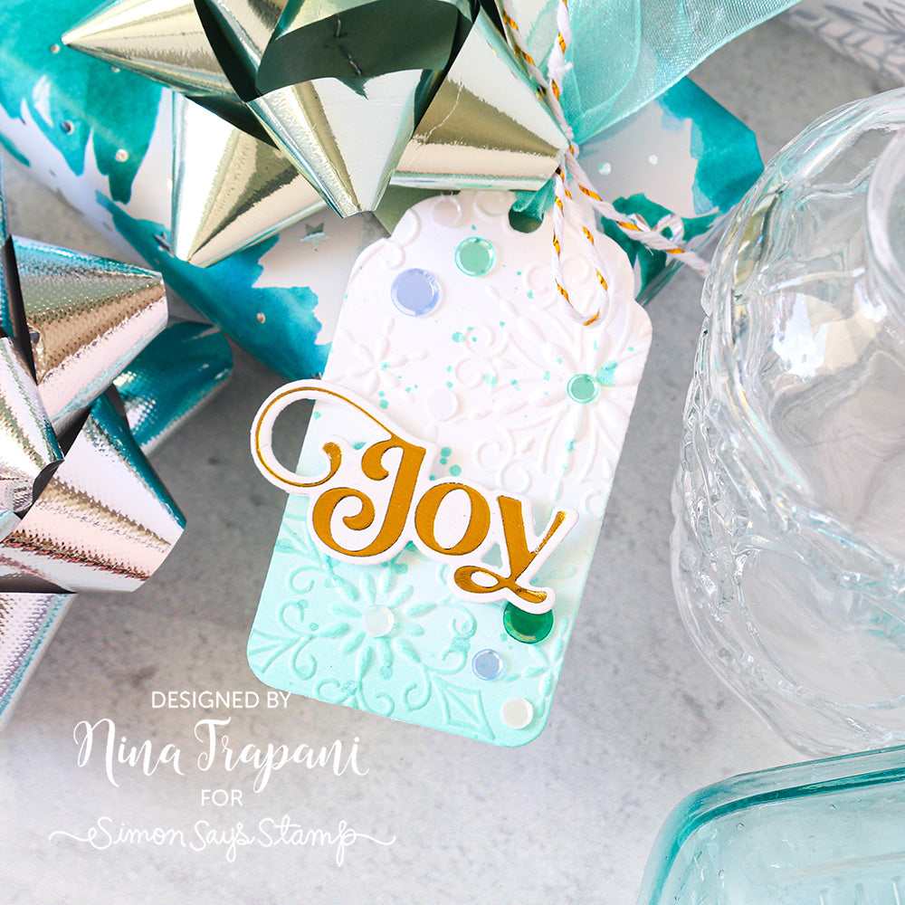 Simon Says Stamp Embossing Folder Fanciful Flurries sf336 Christmas Tag | color-code:ALT01