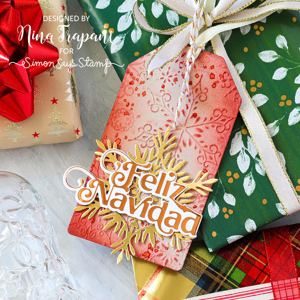 Simon Says Stamp Embossing Folder Fanciful Flurries sf336 Christmas Tag | color-code:ALT02