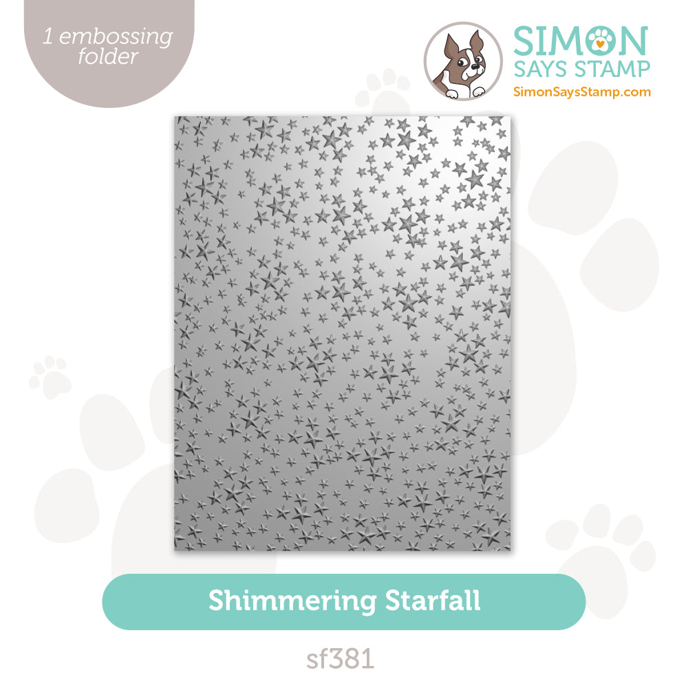 Simon Says Stamp Embossing Folder Shimmering Starfall sf381 Celebrate