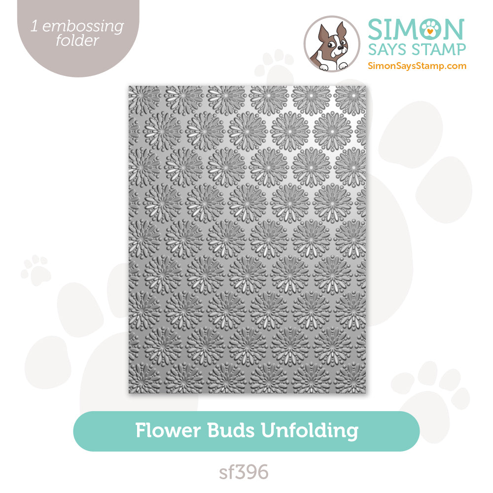 Simon Says Stamp Embossing Folder Flower Buds Unfolding sf396 Celebrate