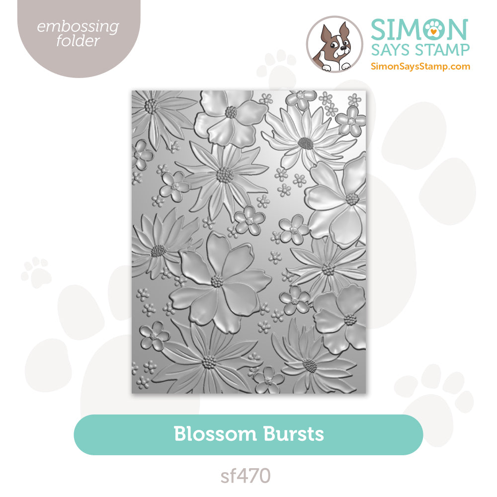 Simon Says Stamp Embossing Folder Blossom Bursts sf470 Happy Camper