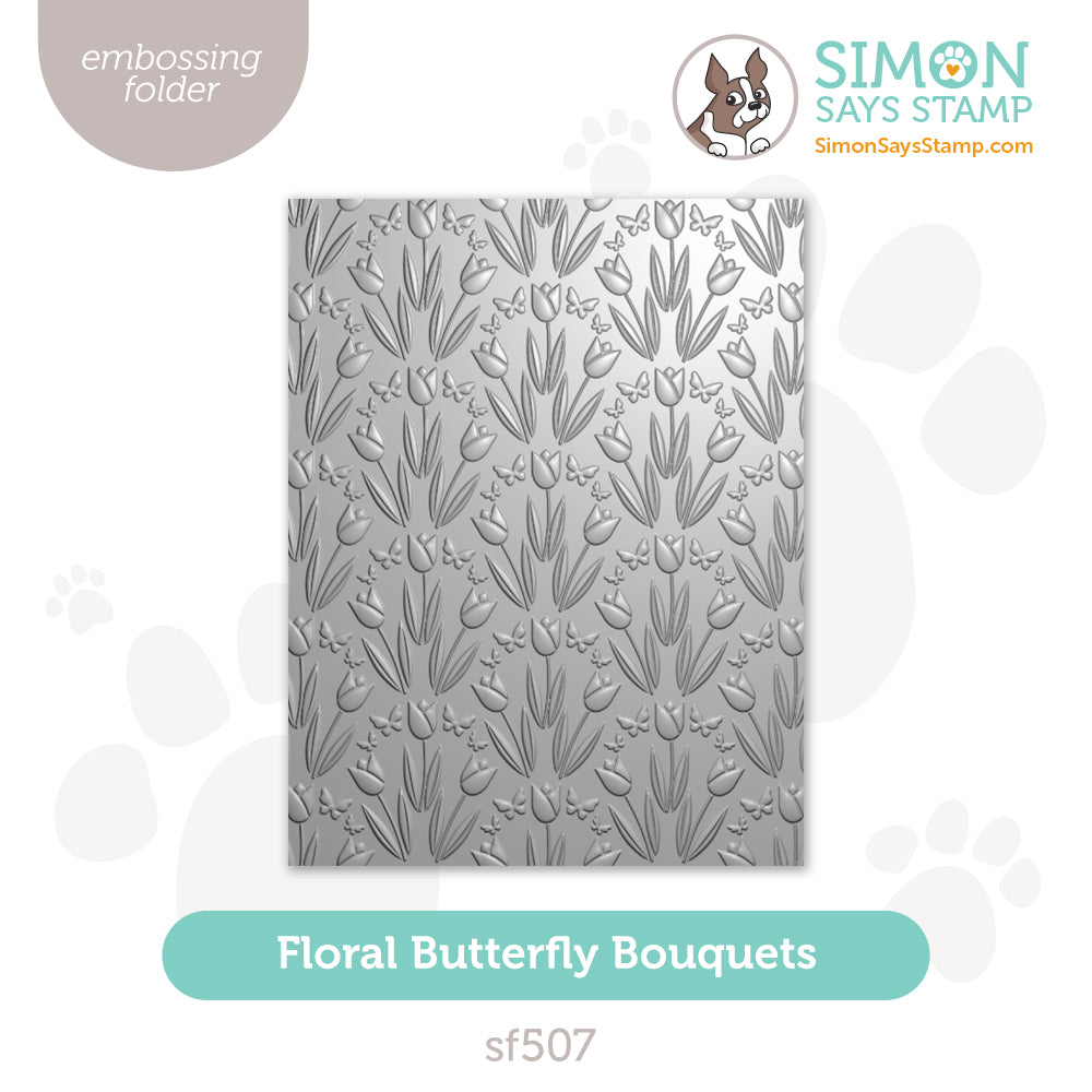 Simon Says Stamp Embossing Folder Floral Butterfly Bouquets sf507 Favorite Things