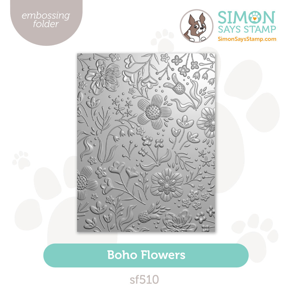 Simon Says Stamp Embossing Folder Boho Flowers sf510 STAMPtember