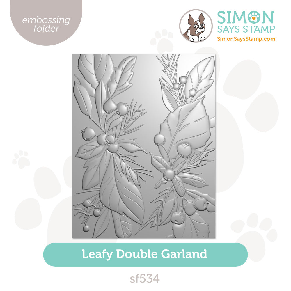 Simon Says Stamp Embossing Folder Leafy Double Garland sf534 And Everything Nice