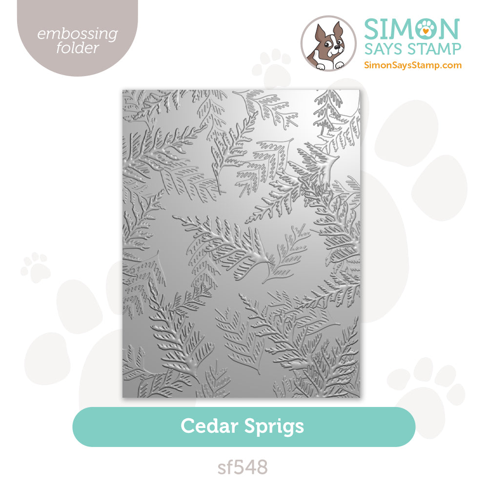 Simon Says Stamp Embossing Folder Cedar Sprigs sf548 Heart to Heart