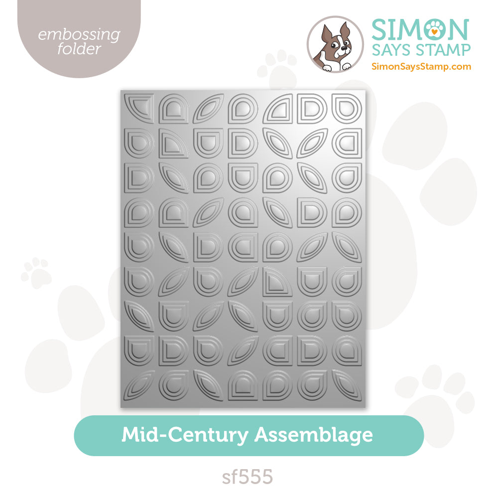 Simon Says Stamp Embossing Folder Mid Century Assemblage sf555 Beautiful Moments