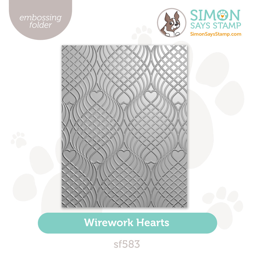 Simon Says Stamp Embossing Folder Wirework Hearts sf583 Heart to Heart