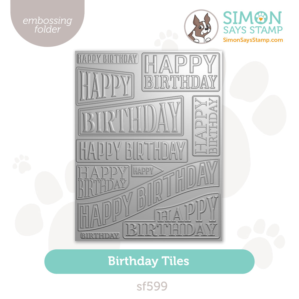 Simon Says Stamp Embossing Folder Birthday Tiles sf599 Stamptember