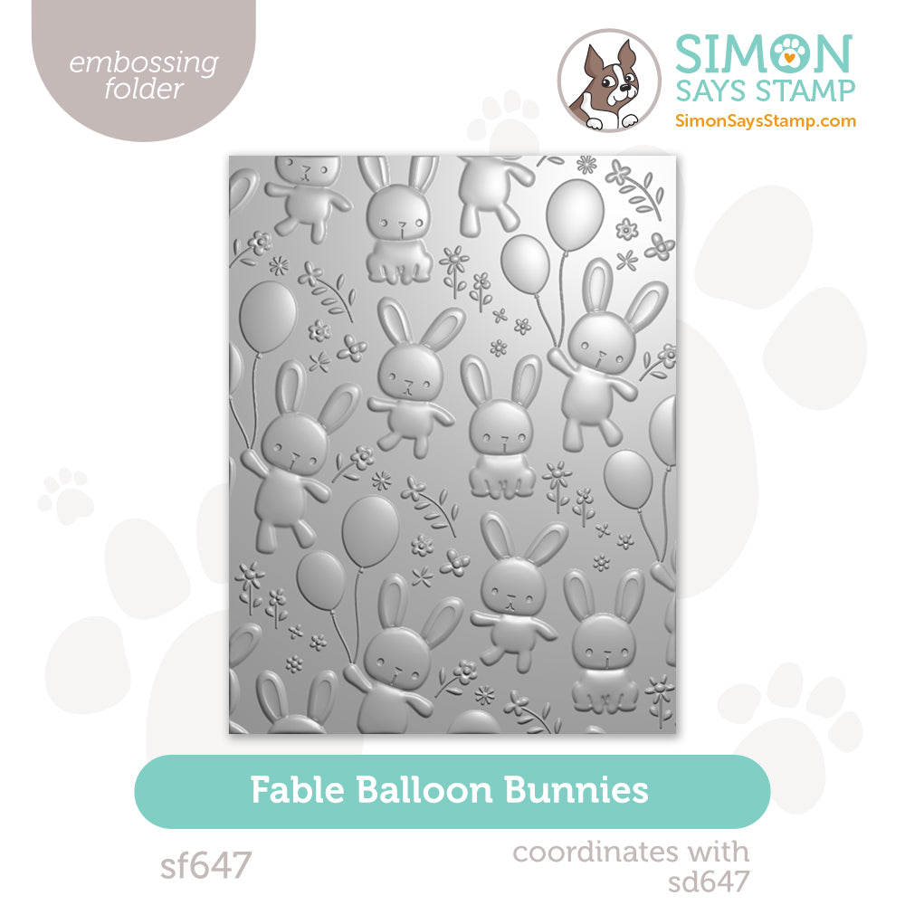 Simon Says Stamp Embossing Folder Fable Balloon Bunnies sf647