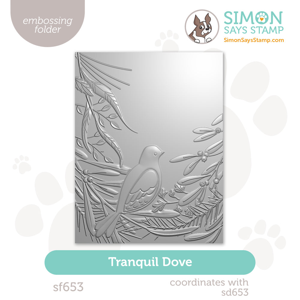 Simon Says Stamp Embossing Folder Tranquil Dove sf653