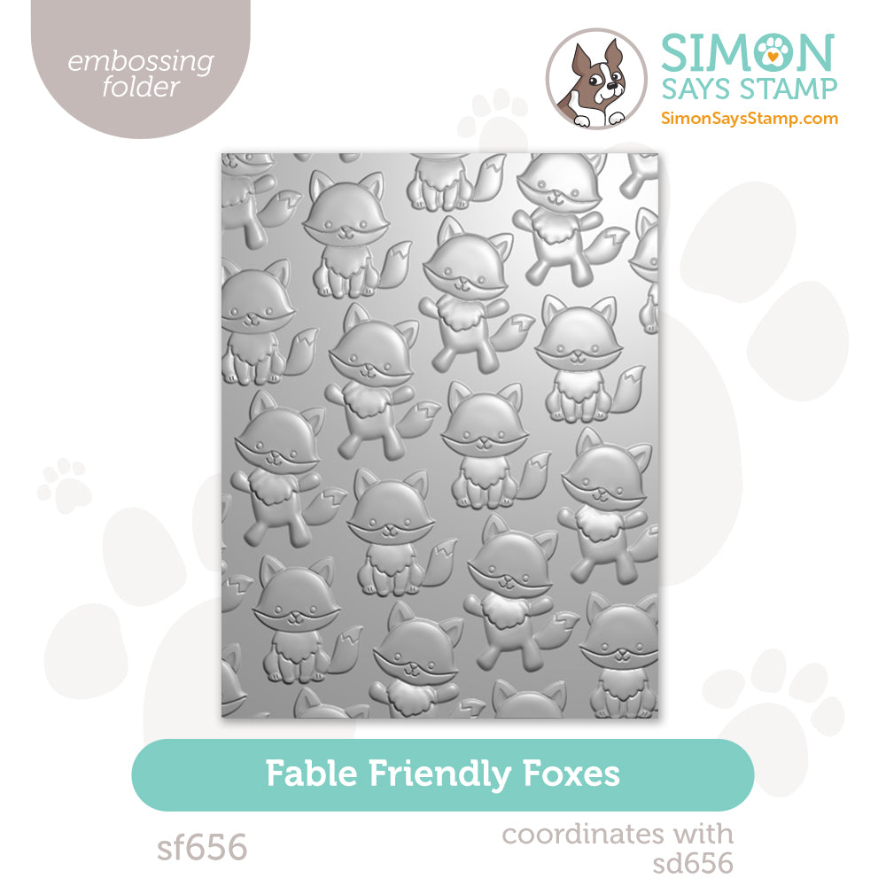 Simon Says Stamp Embossing Folder Fable Friendly Foxes sf656 Stamptember
