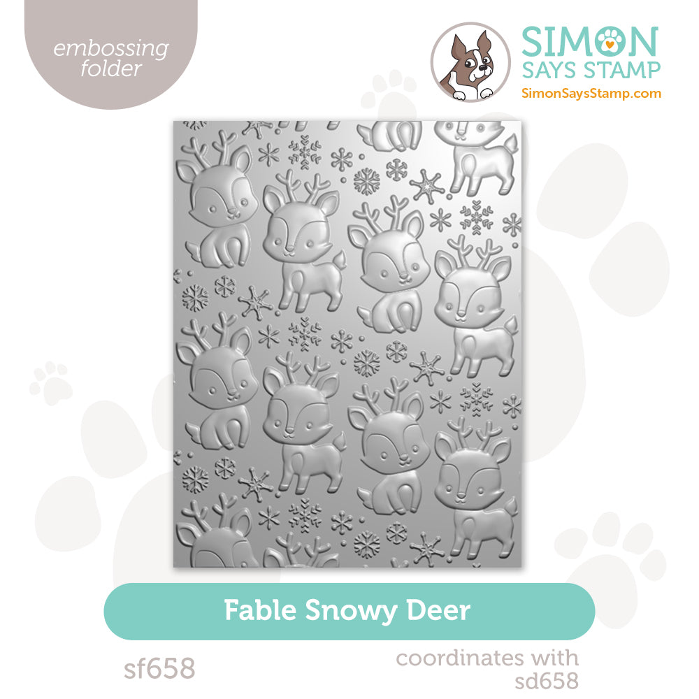 Simon Says Stamp Embossing Folder Fable Snowy Deer sf658