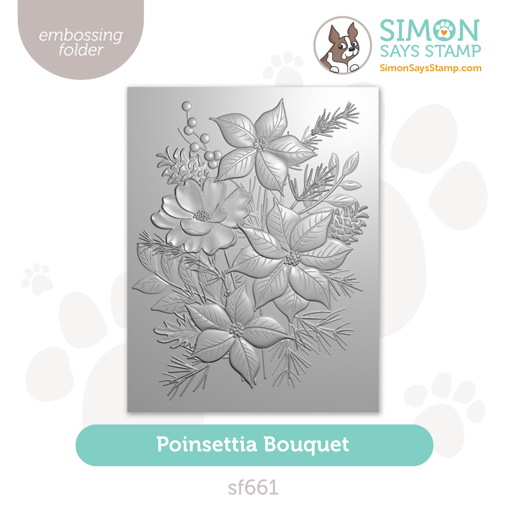 Simon Says Stamp Embossing Folder Poinsettia Bouquet sf661 Sending Cheer