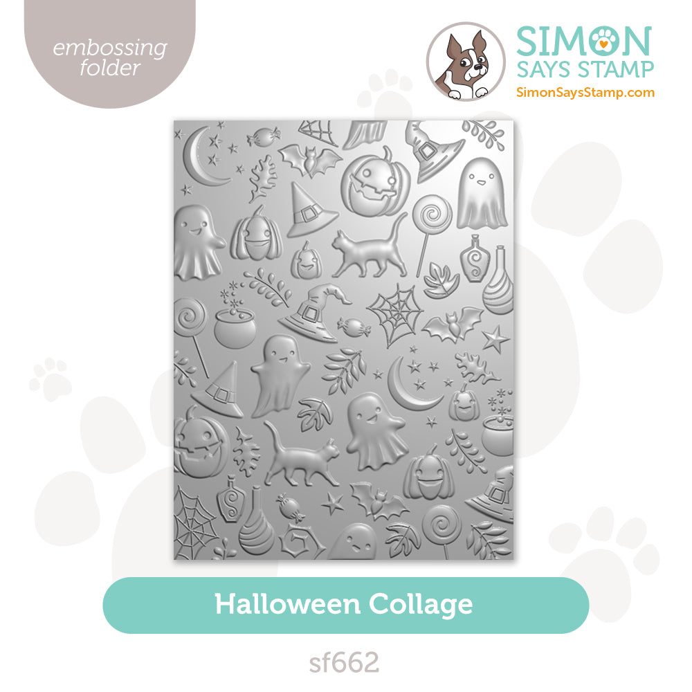 Simon Says Stamp Embossing Folder Halloween Collage sf662 Stamptember